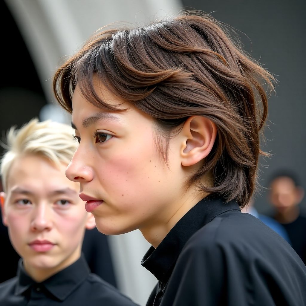 Disconnected Haircut With Messy Curly Top