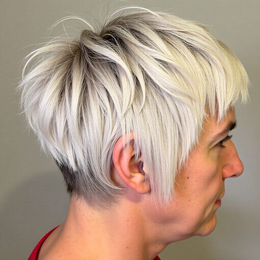 Platinum White Pixie Bob for Women Over 60