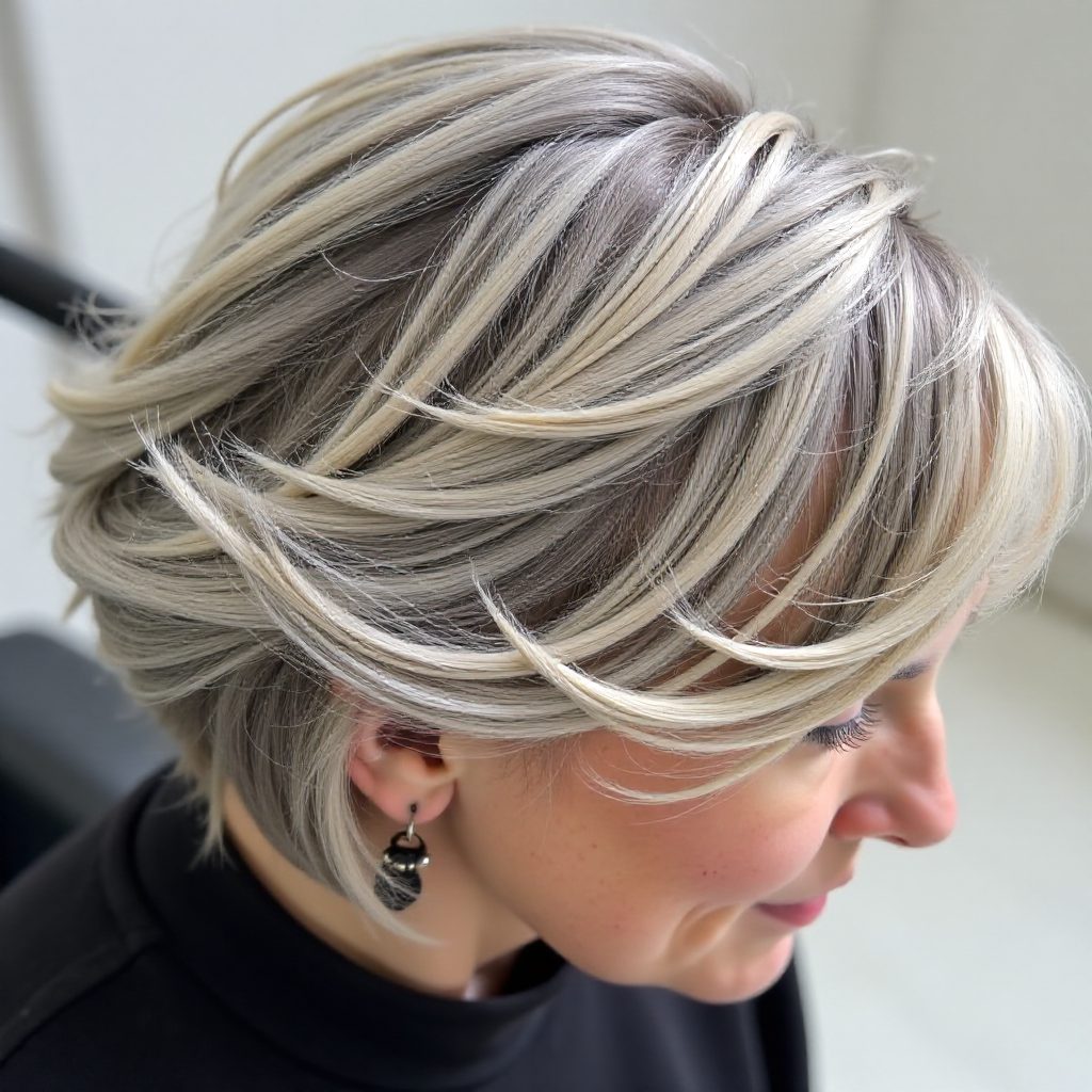 Feathered Bob on Fine Gray Hair