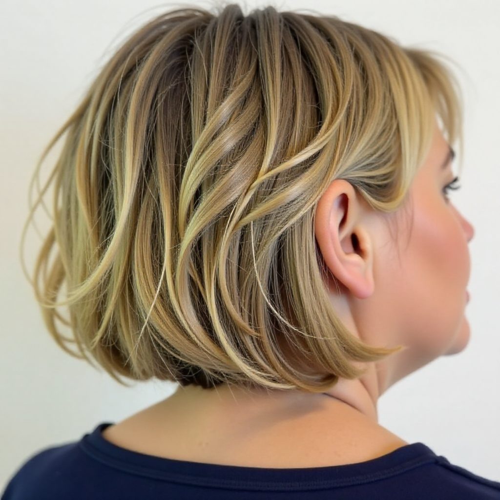 Short Bob with Wispy Layered for Women over 50