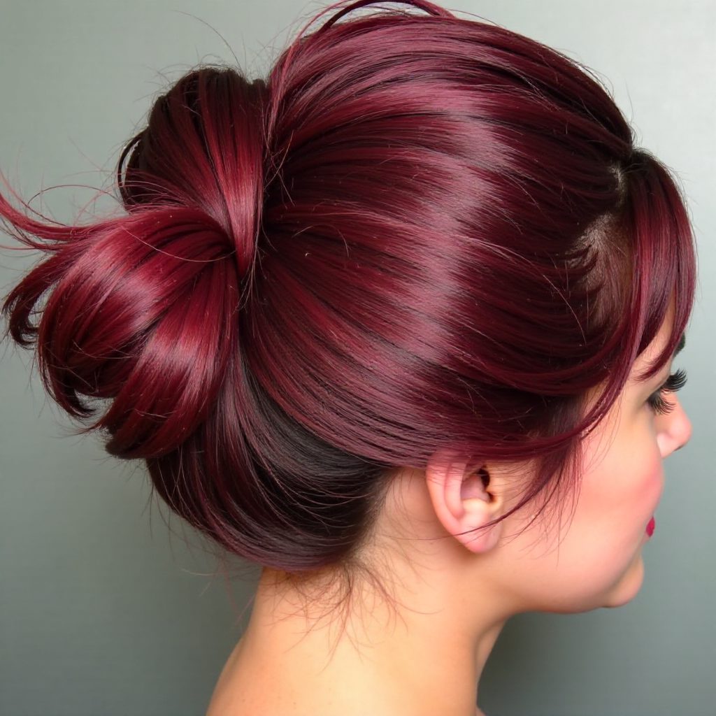 Red Textured Pixie for Thick Hair