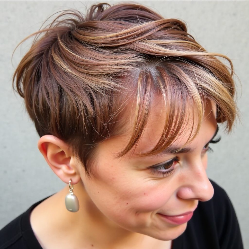 Messy Pixie with Long Feathered Layers on Top