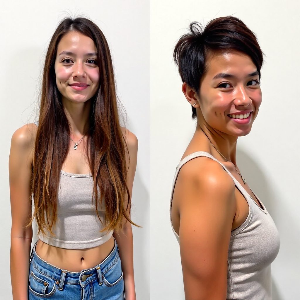 Long to Short Feathered Crop Transformation