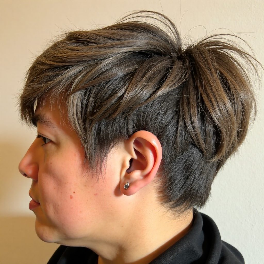 Edgy Two Tone Pixie Hairstyle for Older Ladies