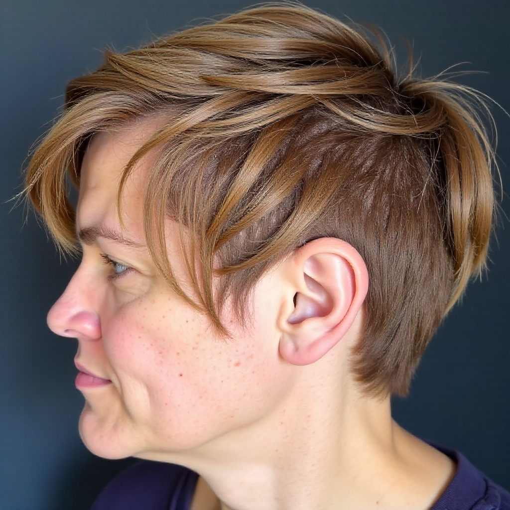 Orange Red Short Spiky Cut