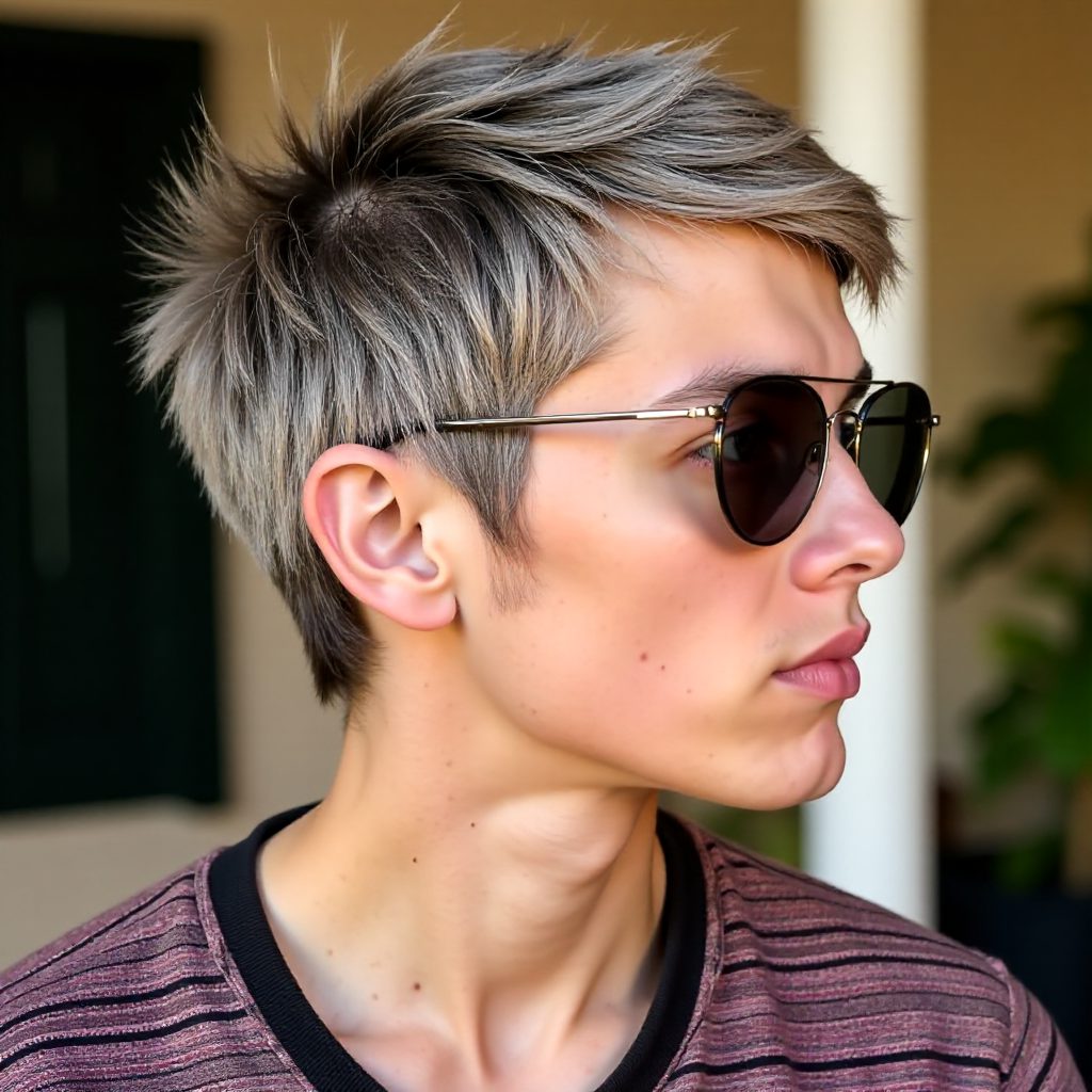 Short Spiky Cut for Salt and Pepper Hair