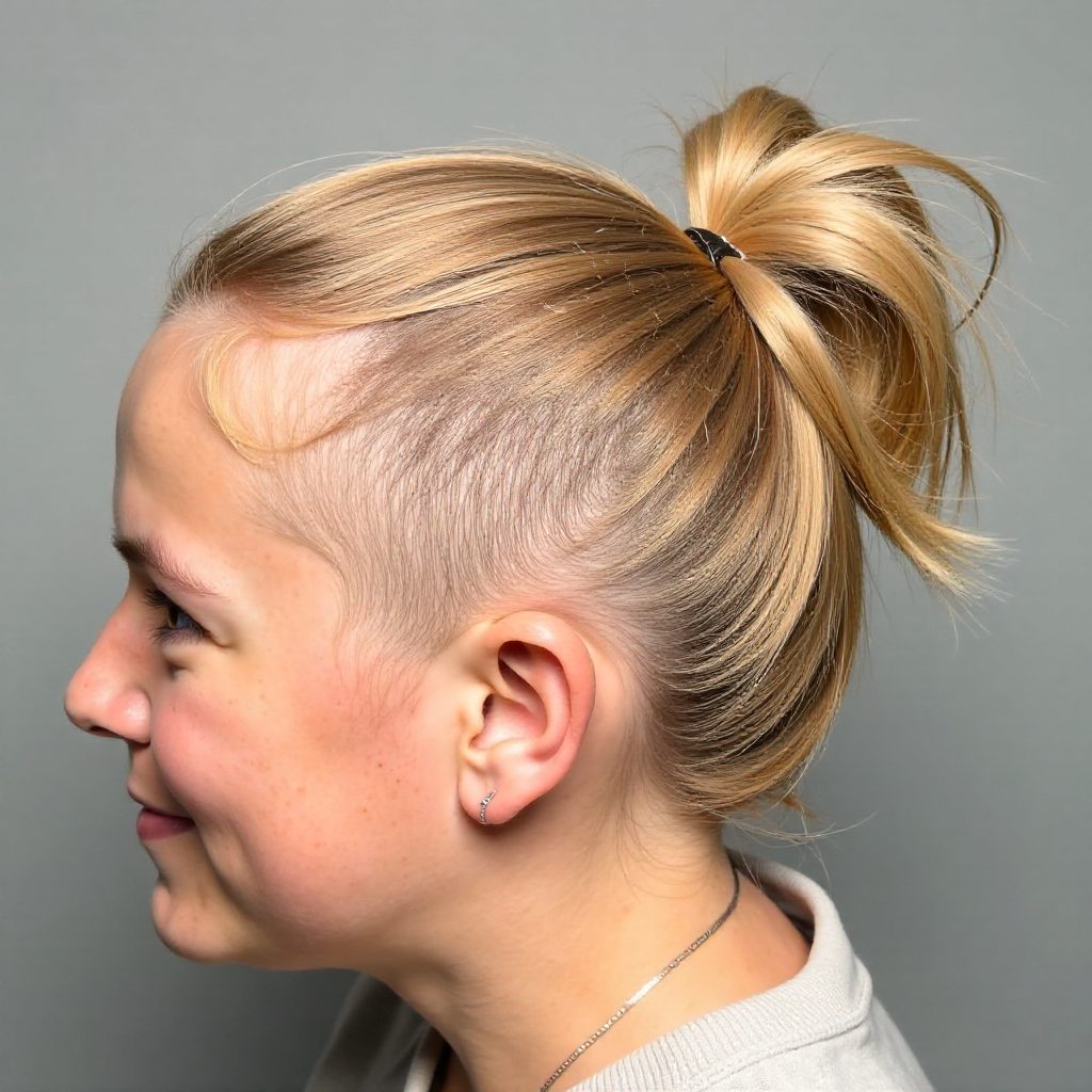 Short Spiky Pixie with Pink Color Block