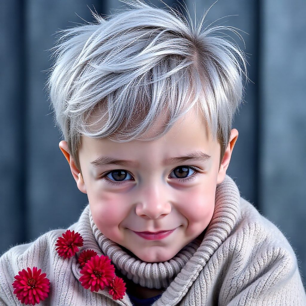 Short Spiky Hairstyle for Thin Salt and Pepper Hair
