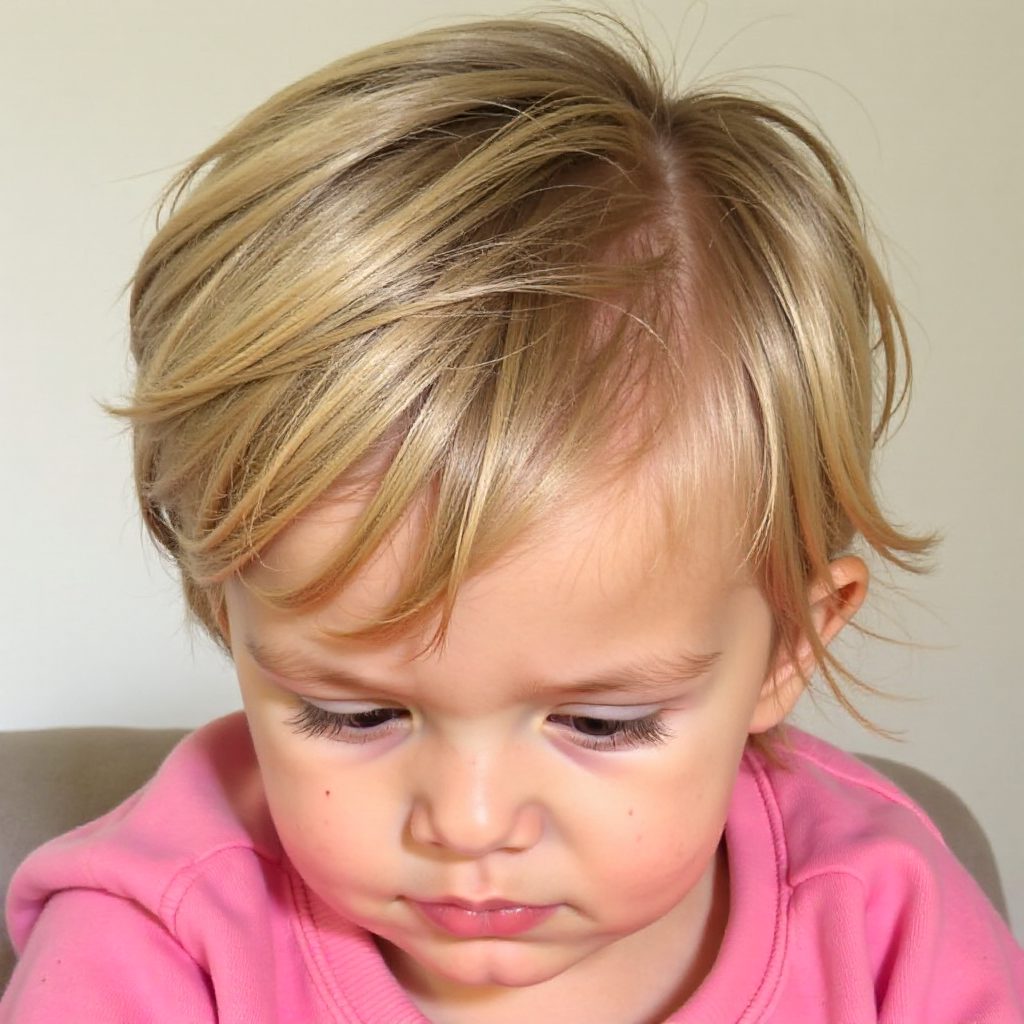 Short Blonde Hair with Side Swept Bangs
