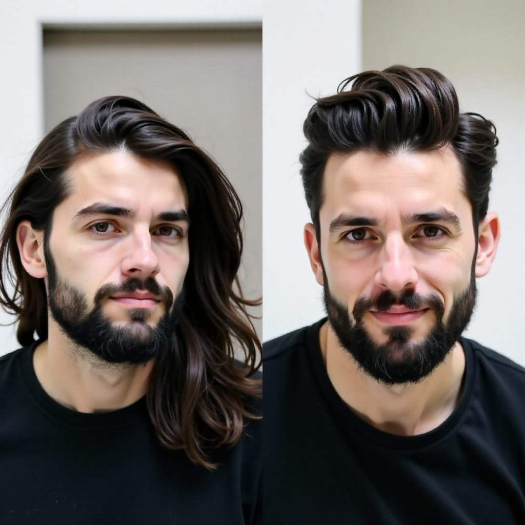 Striking Comb Over for Triangle Face Shapes