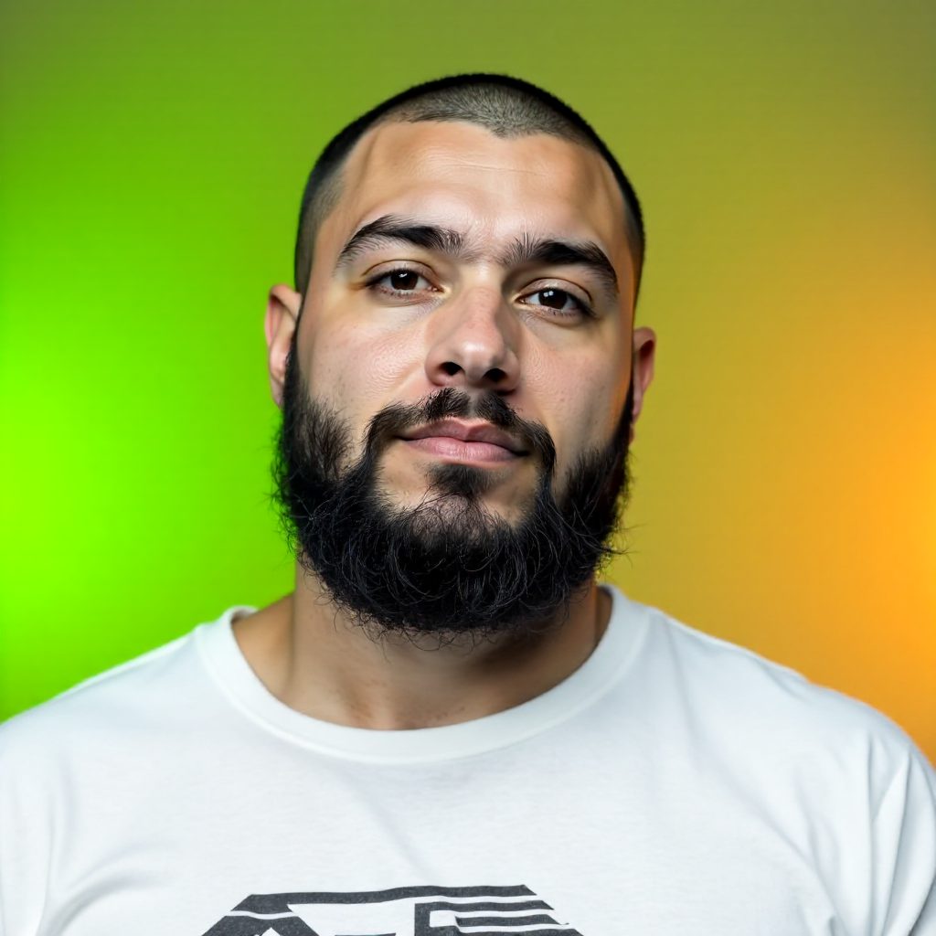 Short Buzz Cut with Long Beard for Oblong or Rectangular Face