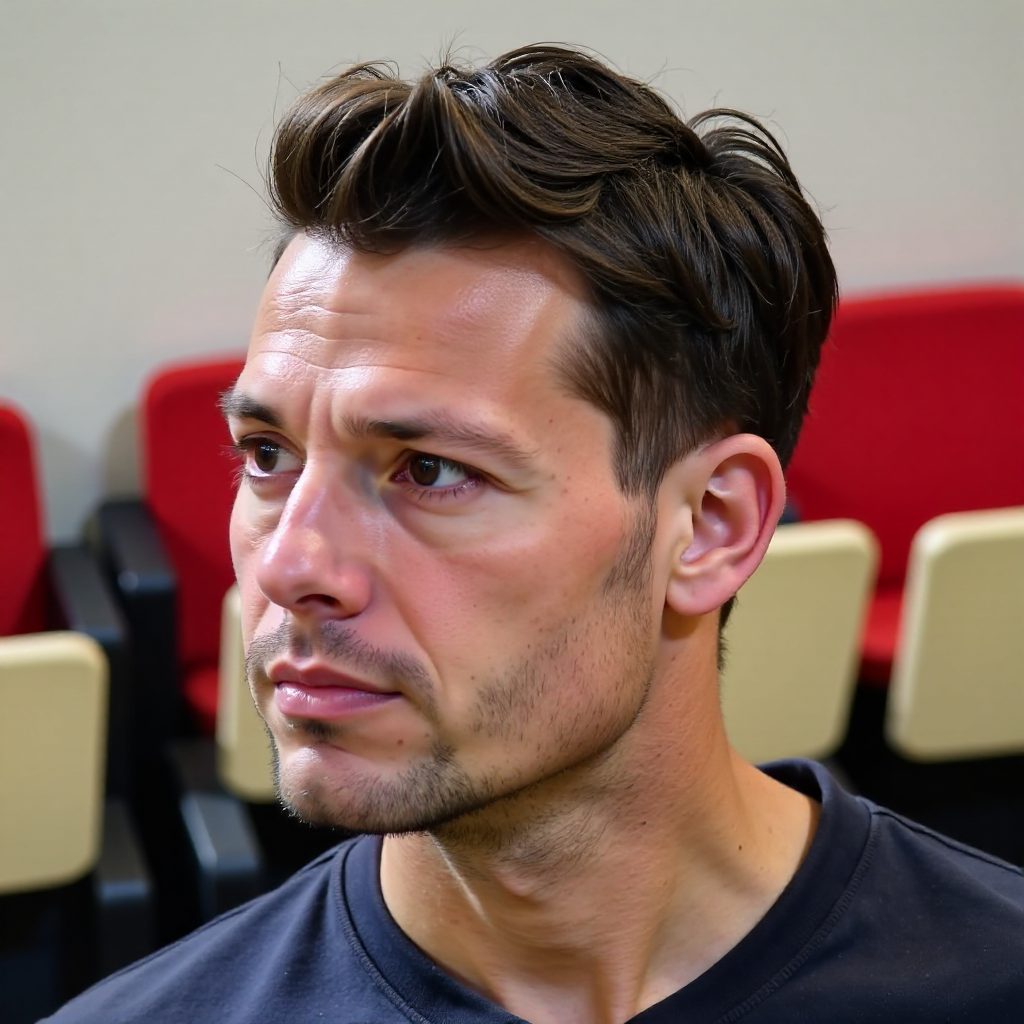 Side Swept Pompadour for Round Faces