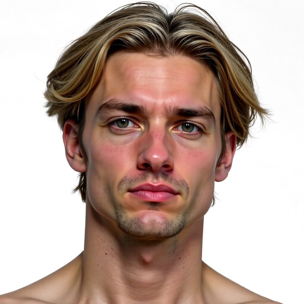 Center Part Haircut for Square Shaped Face