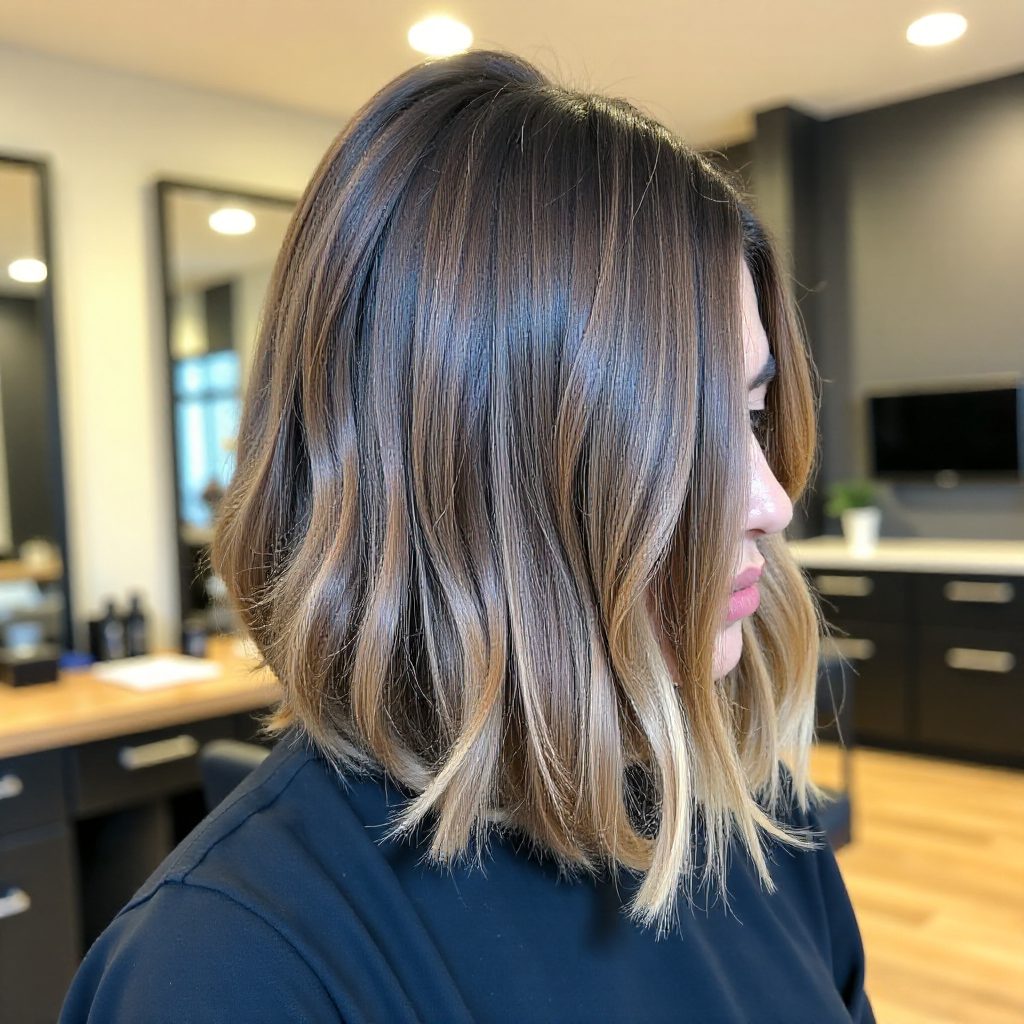 Classic Blunt Bob Haircut with Babylights