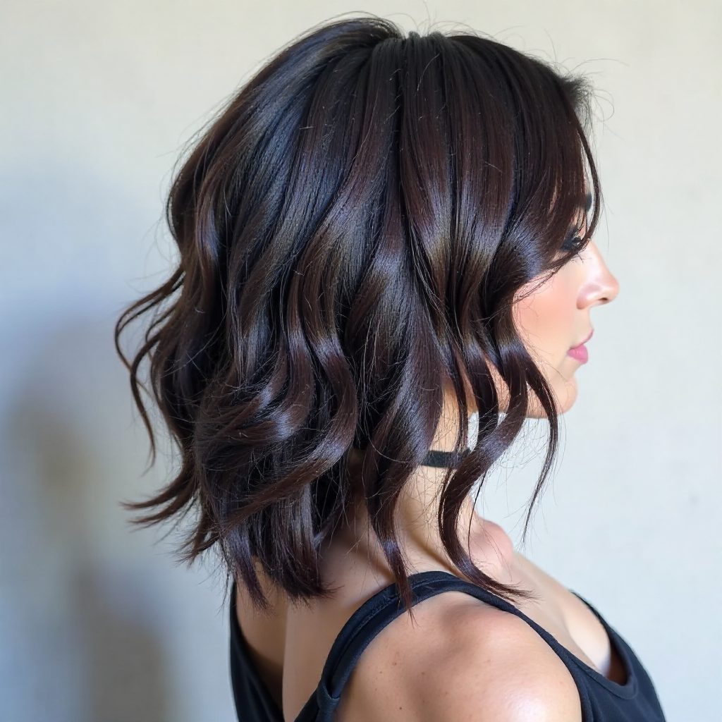 Elegant Hairstyle with Waves and Babylights