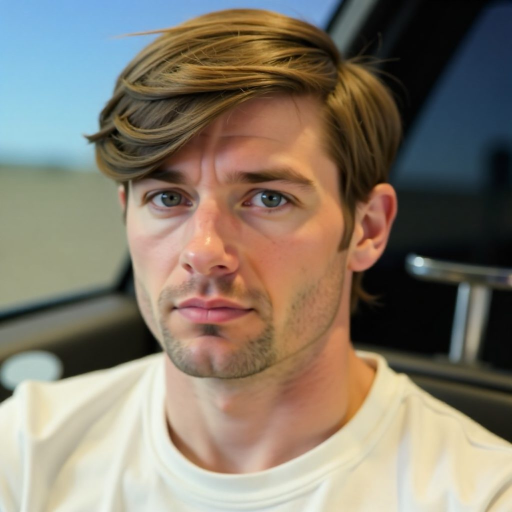 Sleek Side Part Hairstyle with Swoopy Side Bangs