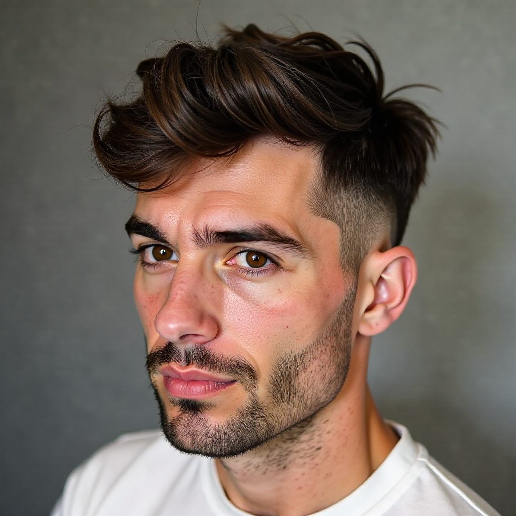 Tight Curls Undercut with Curly Bangs