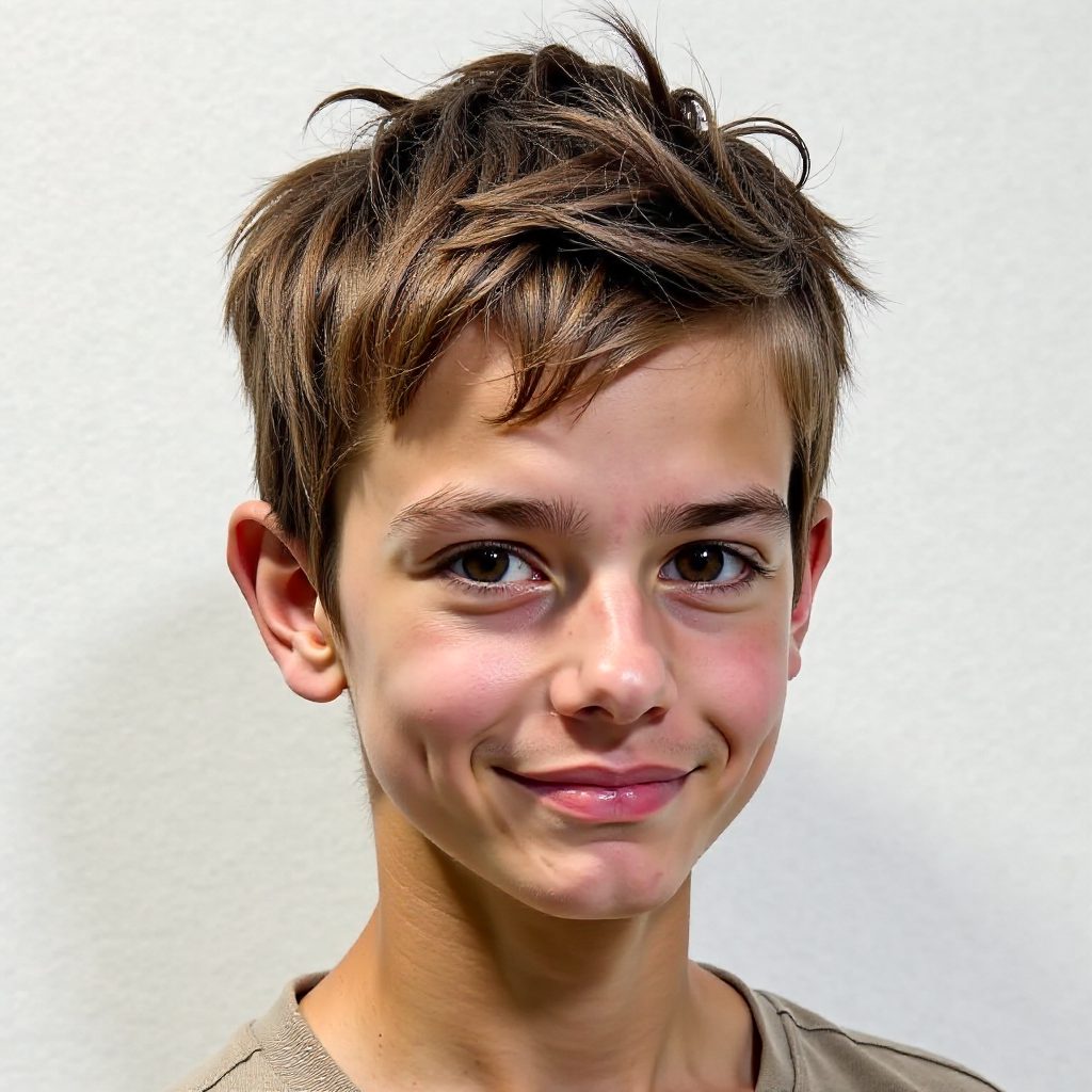 Messy Men's Wolf Cut with Thin Bangs