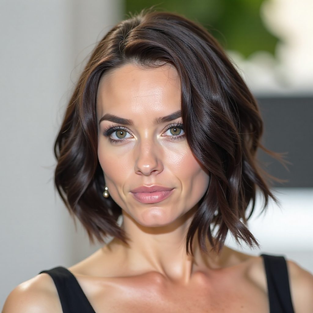 Medium Blunt Bob with Middle Part