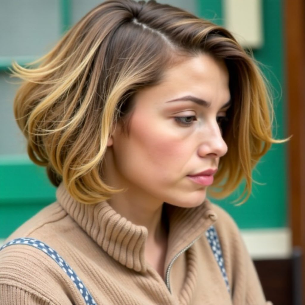 Side Part Layered Bob for Thick Hair