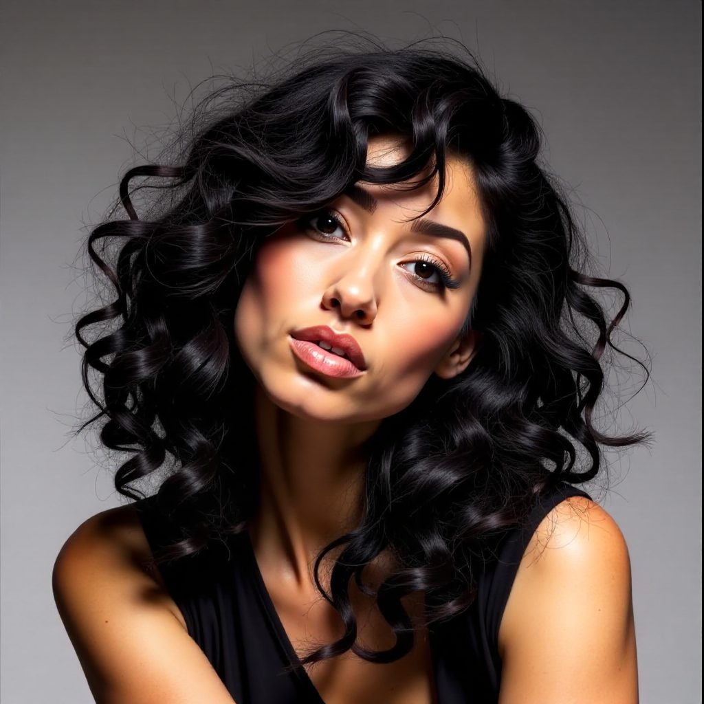 Long Shag for Curly Hair