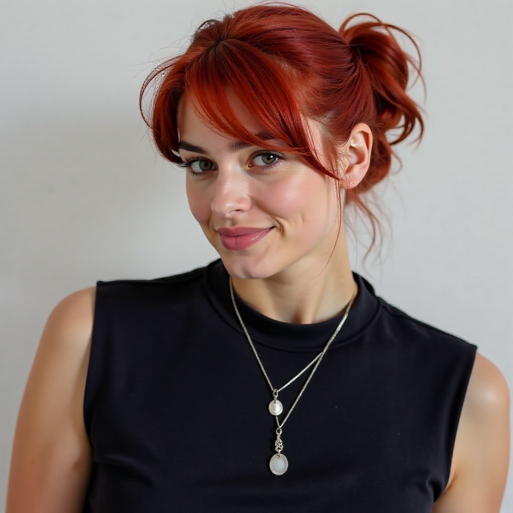 Bright Red Short Shag for Thick Hair