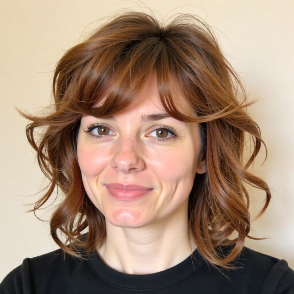 Carefree Medium Length Wavy Mullet
