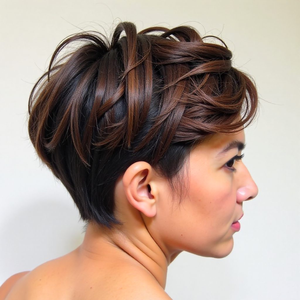 Tapered Pixie Cut with Longer Bangs