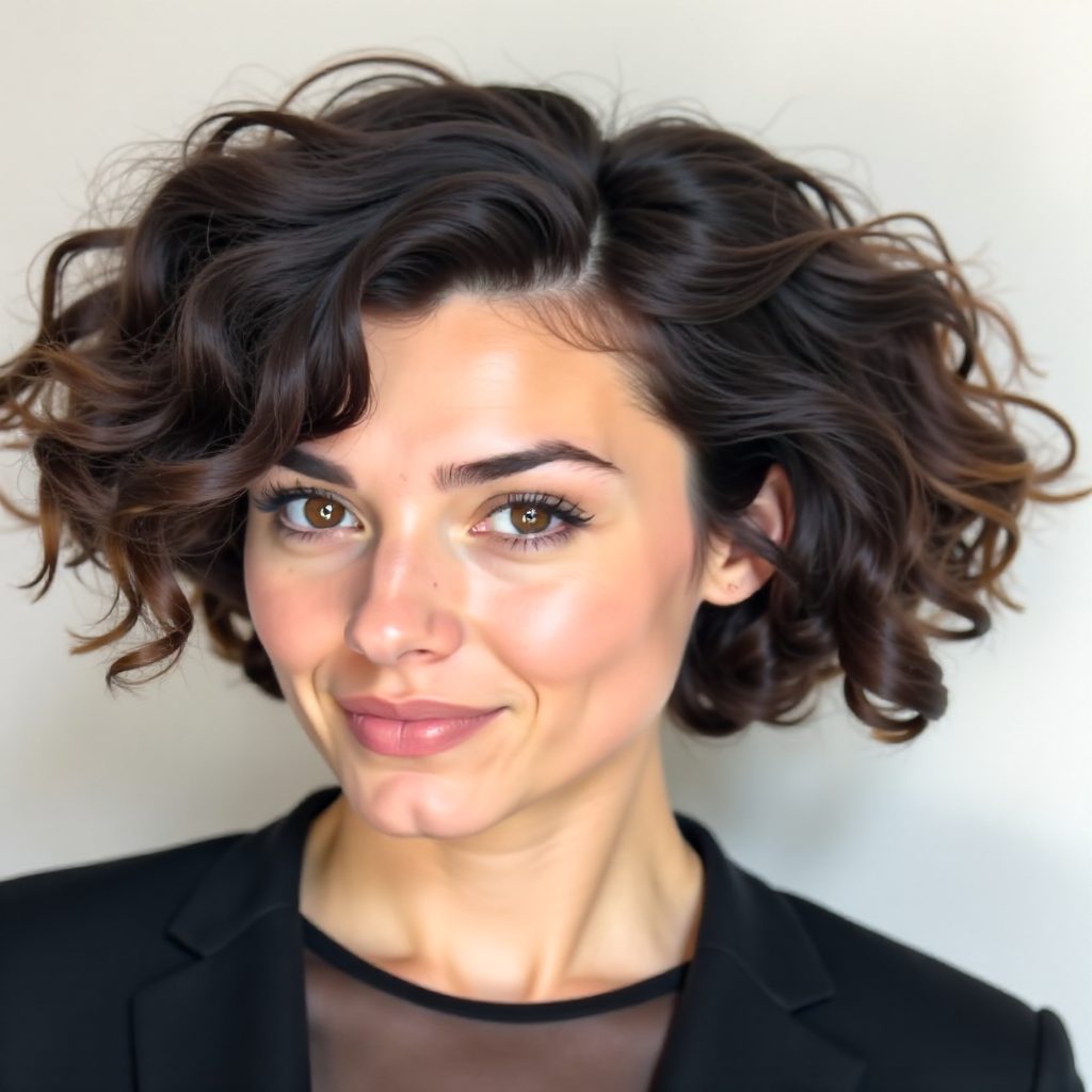 Voluminous Bob for Extra Thick Curly Hair