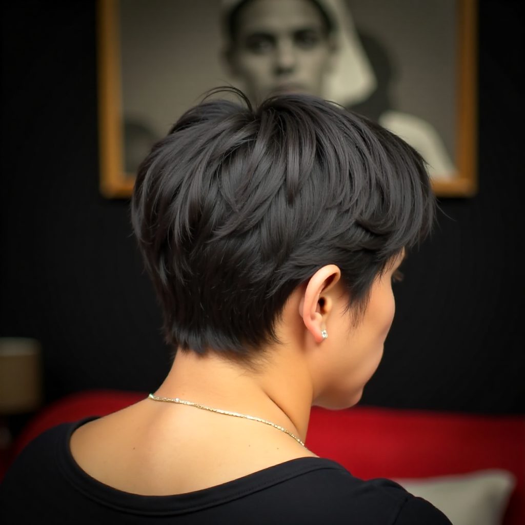 Classic Textured Pixie on Thick Wavy Hair