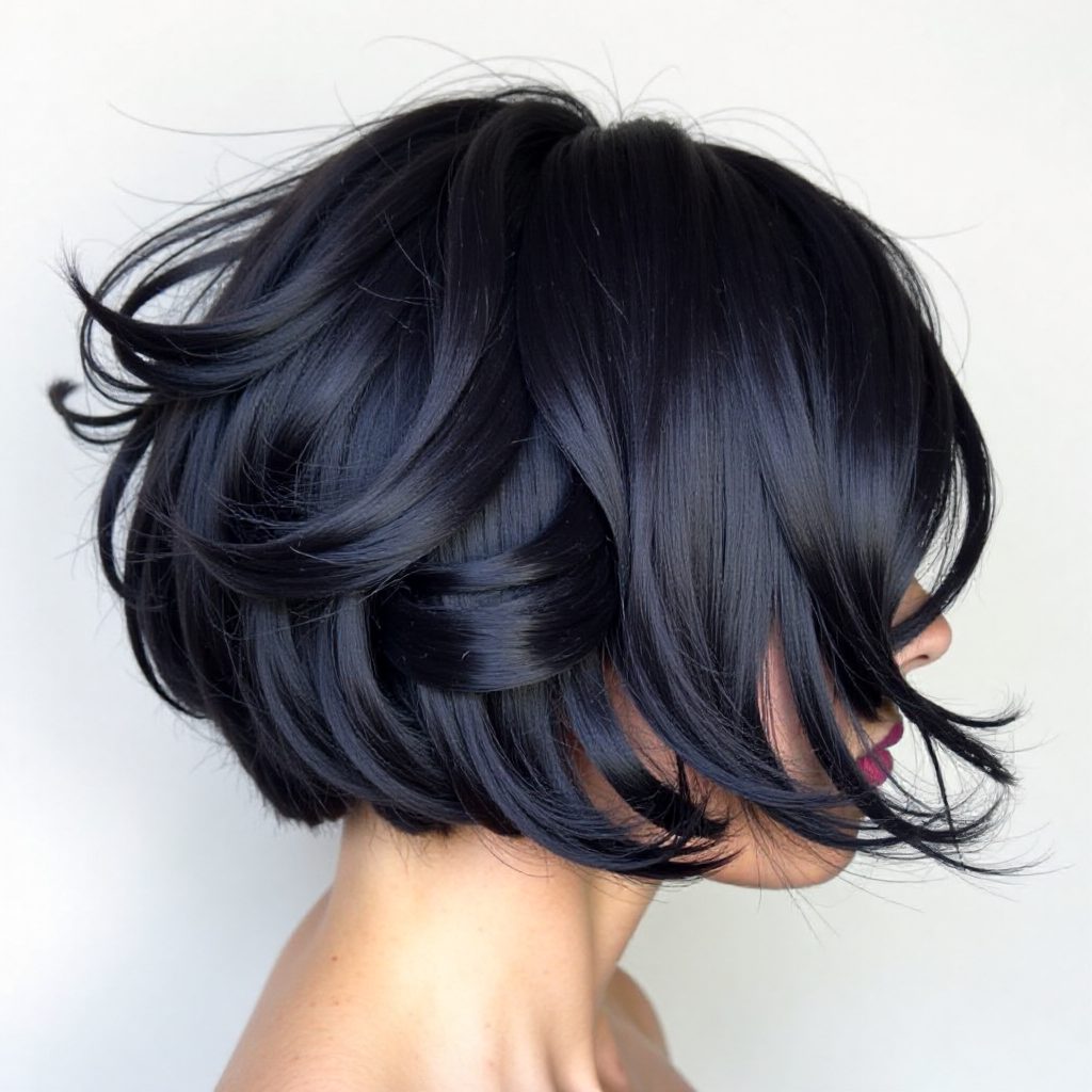 Mid Length Rounded Bob for Thick Curls