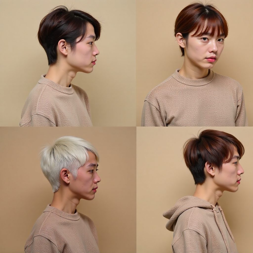 Tousled Long Pixie with Sideburns