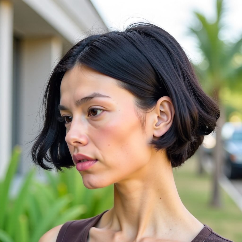 Short Blunt Bob for Thick Wavy Hair