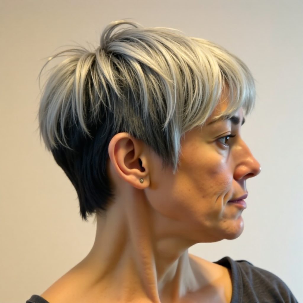 Pixie with Bold Highlights and Long Fringe
