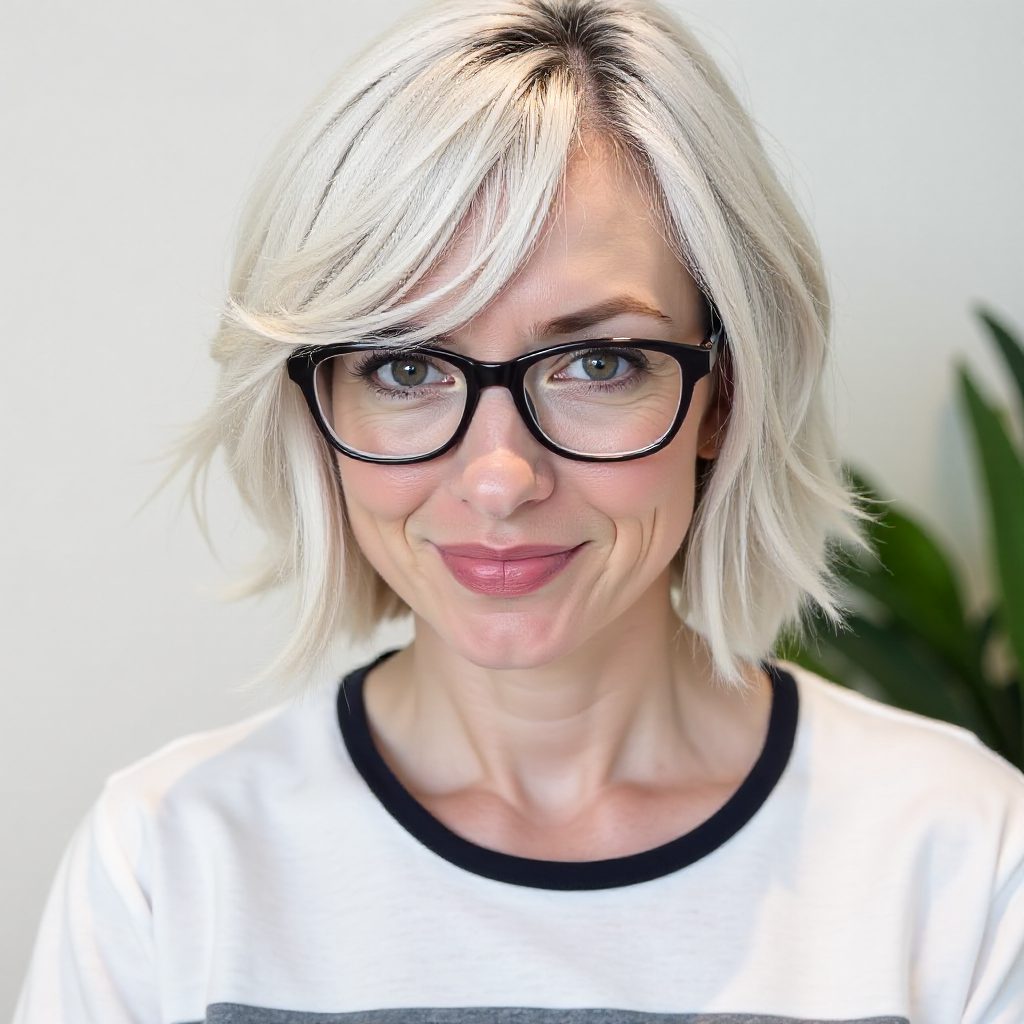 White Fluffy Shag for Older Women