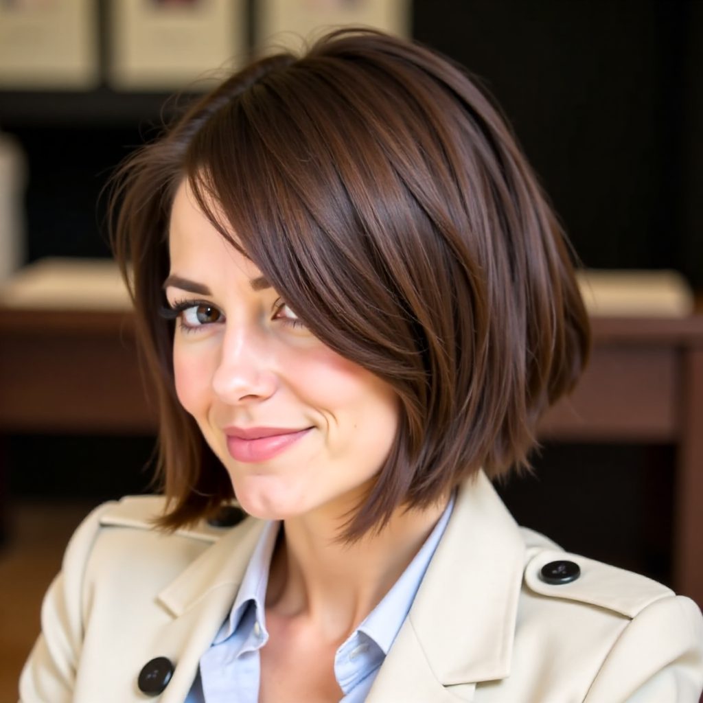 Brown Bob with Bronde Highlights