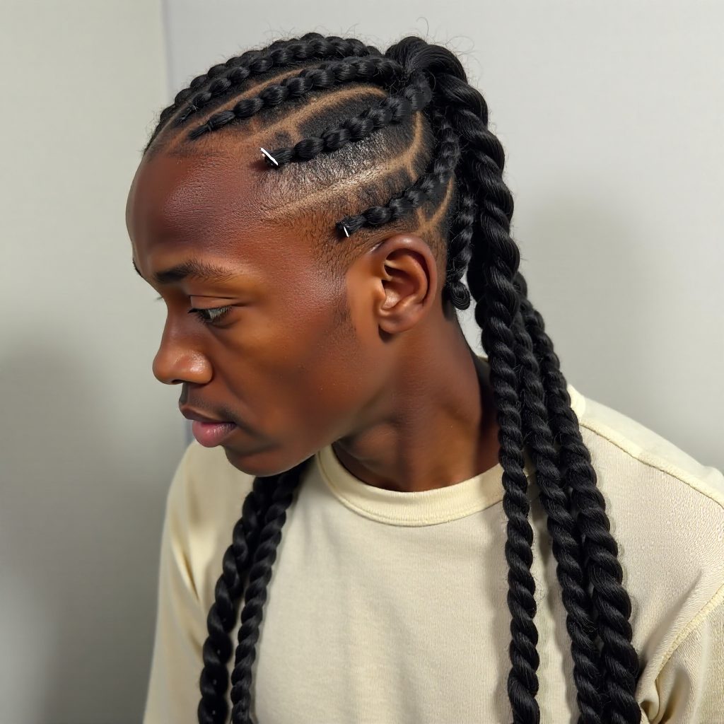 Stitch Braids with Heart Pattern