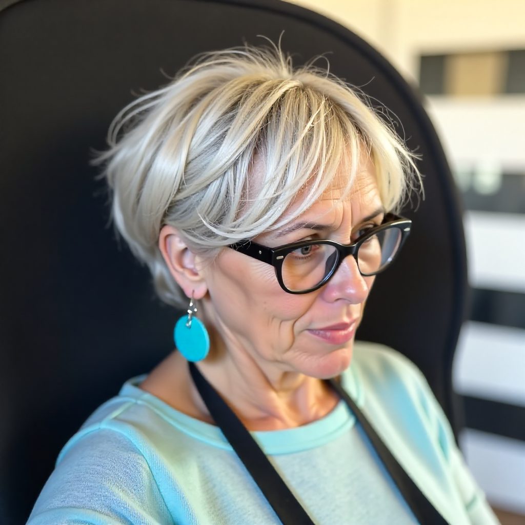 Long Silver Pixie for Older Ladies