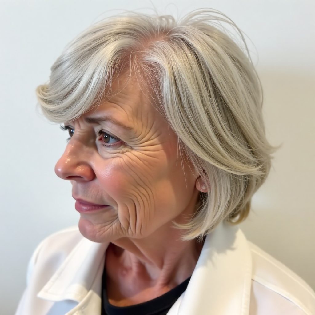 Short Wispy Shag for Gray Hair