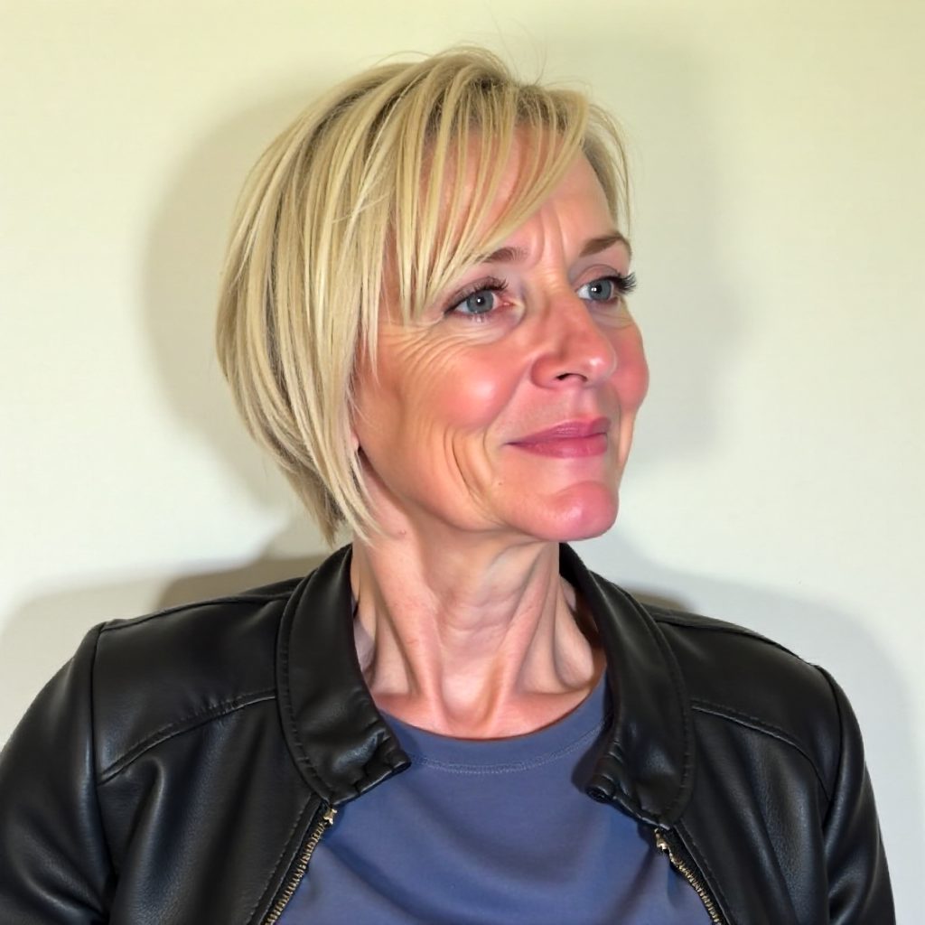 Wispy Haircut for Older Women with Thin Hair