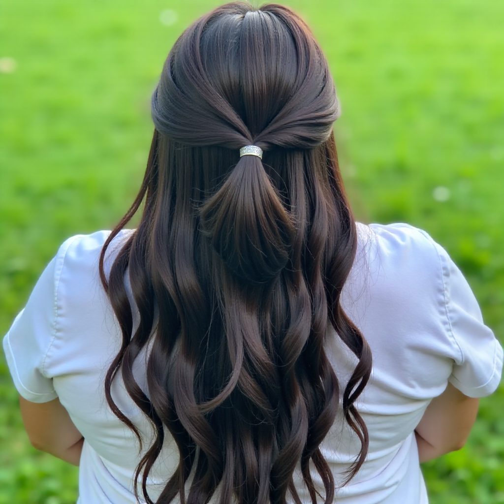 Infinity Braid on Long Dark Hair