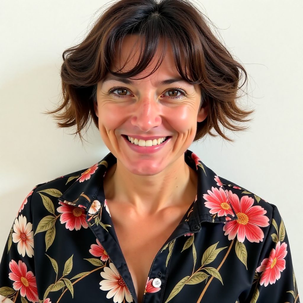 Curly French Bob with Bangs