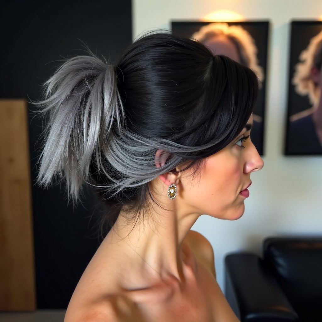Ebony Black Rounded Bob with Fringe