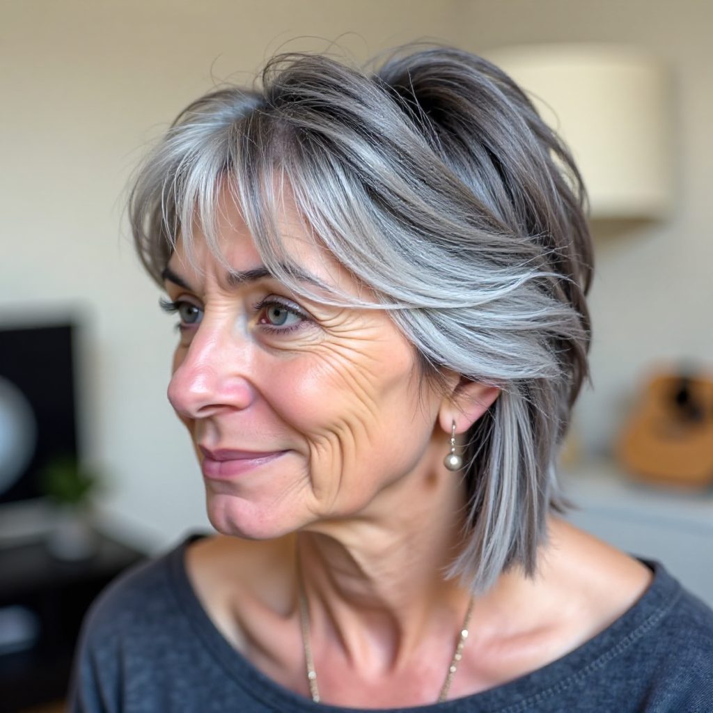 Medium Length Shag with Baby Bangs