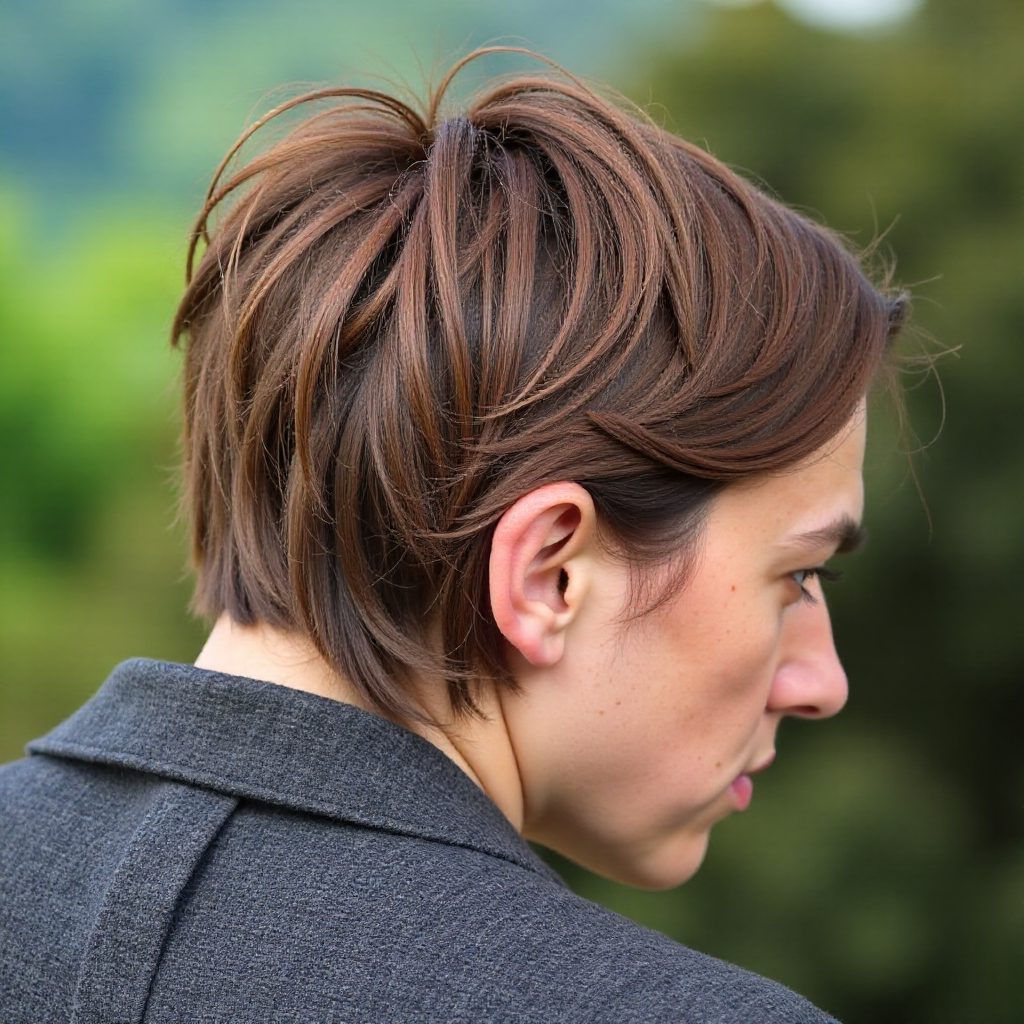 Caramel Brown Bixie with Texture