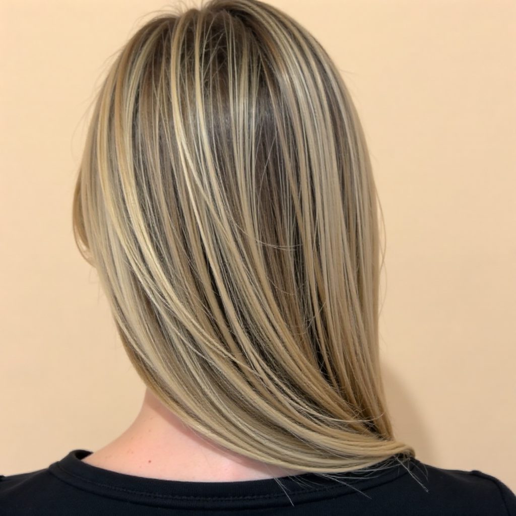 Ladder Braid on Sleek Sraight Hair