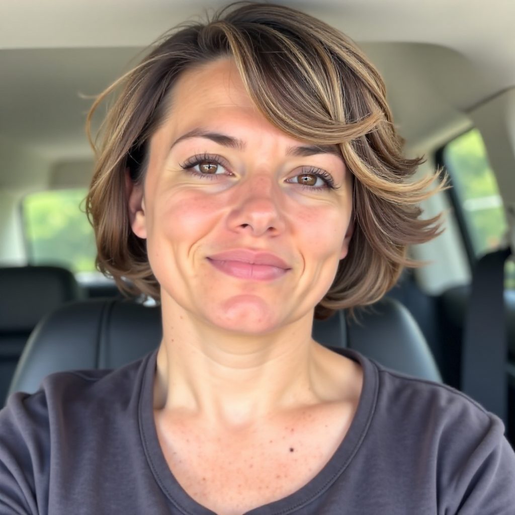 Asymmetric Short Haircut for Women Over 40