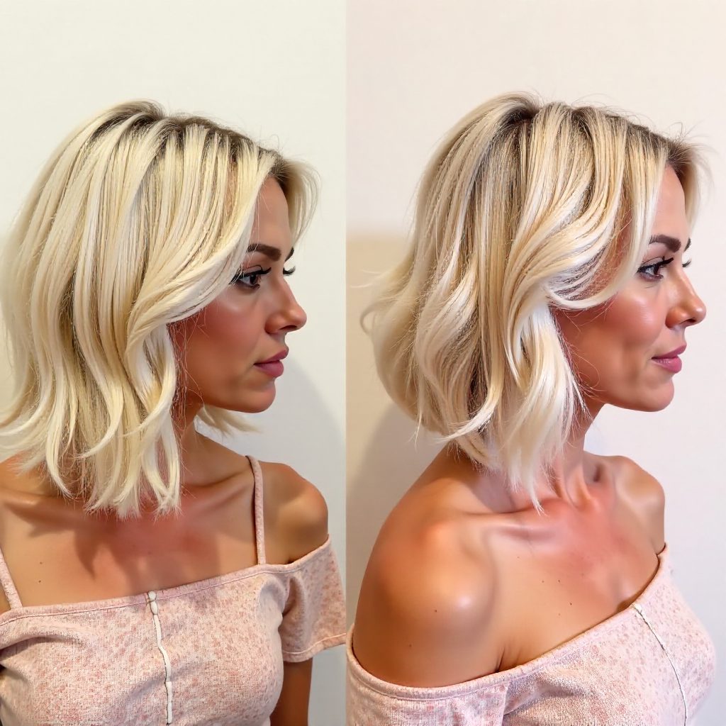 Classic Platinum Blonde Bob for Fine Hair