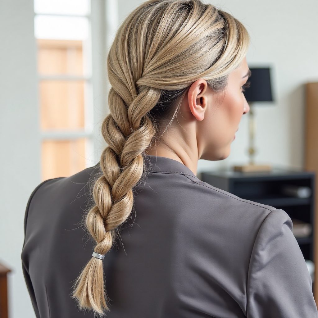 Low Ponytail with a Rope Braid