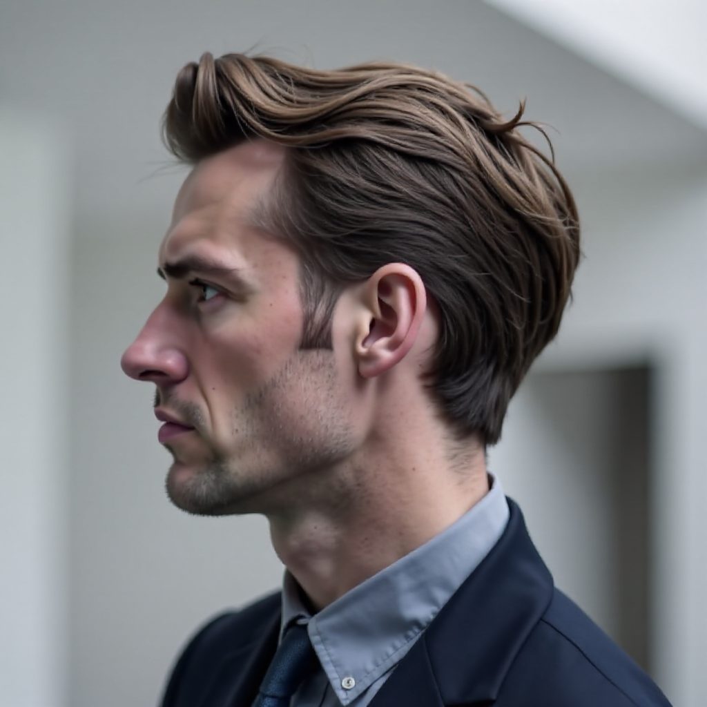 Quiff Hairstyle for Large Forehead Man
